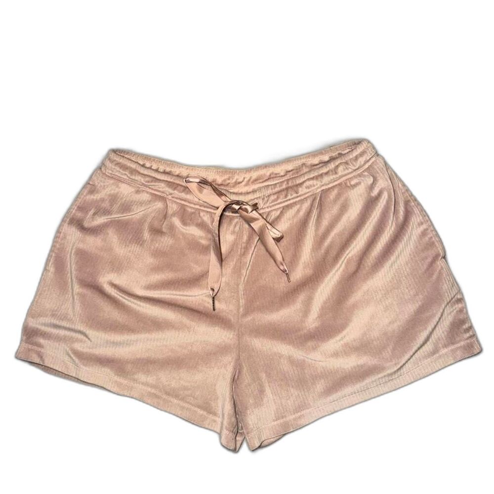 Pink Velour Pajama Lounge Shorts Drawstring Jaclyn Intimates Large